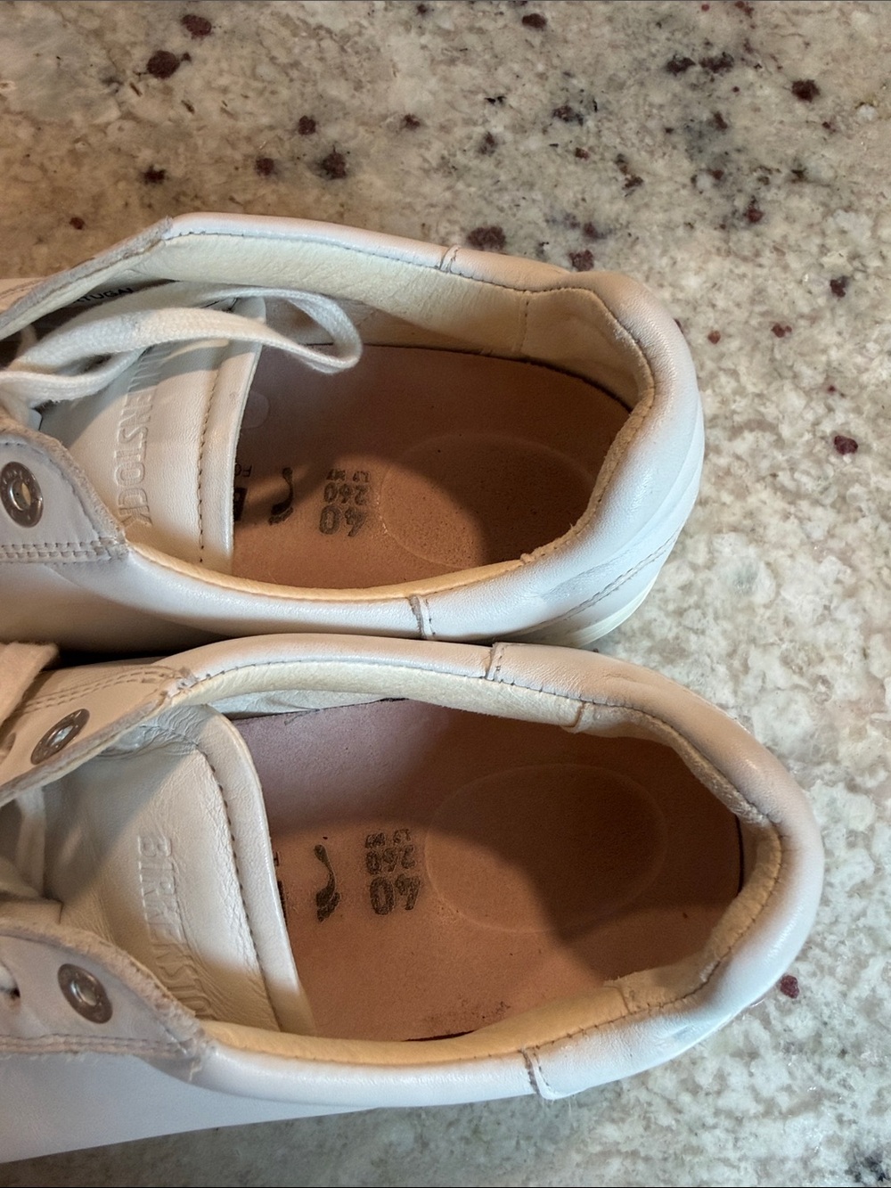 Birkenstock White Leather Sneakers ladies 9 men’s 7 - Picture 5 of 9